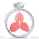 disa orchid floral pave lab grown diamond engagement ring white gold with 9k white gold metal and round shape diamond