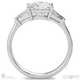 baguette princess cut 3 stone natural diamond engagement ring platinum with platinum metal and princess shape diamond
