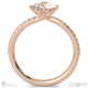four 4 claw twist micro setting natural diamond engagement ring rose gold with 9k rose gold metal and round shape diamond