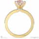 pink natural diamond low hidden halo oval cut cross claws engagement ring yellow gold with 18k yellow gold metal and oval shape diamond