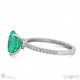 green lab grown diamond low hidden halo oval cut engagement ring white gold with 9k white gold metal and oval shape diamond