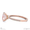 morganite engagement ring with hidden halo and side stones rose gold with 18k rose gold metal and oval shape diamond