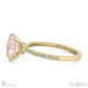 pink lab grown diamond four claw hidden halo side diamond engagement ring yellow gold with 9k yellow gold metal and oval shape diamond