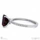 black natural diamond low hidden halo emerald cut engagement ring white gold with 9k white gold metal and emerald shape diamond