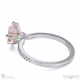 pink natural diamond low hidden halo emerald cut cross claws engagement ring white gold with 18k white gold metal and emerald shape diamond