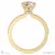 pink natural diamond low hidden halo emerald cut cross claws engagement ring yellow gold with 18k yellow gold metal and emerald shape diamond
