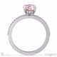 pink natural diamond oval cut hidden halo sidestones engagement ring white gold with 18k white gold metal and oval shape diamond