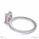 pink natural diamond hidden halo emerald cut side stone engagement ring white gold with 9k white gold metal and emerald shape diamond