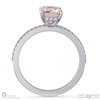morganite hidden halo emerald cut side stone engagement ring white gold with 18k white gold metal and emerald shape diamond