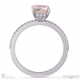 pink natural diamond hidden halo emerald cut side stone engagement ring white gold with 9k white gold metal and emerald shape diamond