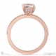 pink natural diamond hidden halo emerald cut side stone engagement ring rose gold with 18k rose gold metal and emerald shape diamond