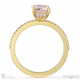 pink natural diamond hidden halo emerald cut side stone engagement ring yellow gold with 18k yellow gold metal and emerald shape diamond