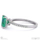 green natural diamond green emerald double hidden halo side stone engagement ring platinum with platinum metal and emerald shape diamond