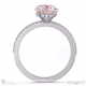 pink natural diamond hidden halo round side stone engagement ring white gold with 9k white gold metal and round shape diamond