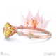 blushing bride yellow natural diamond bubble drop side stone round cut engagement ring rose gold with 9k rose gold metal and round shape diamond