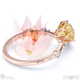 blushing bride yellow natural diamond bubble drop side stone round cut engagement ring rose gold with 9k rose gold metal and round shape diamond