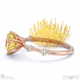 pin cushion yellow natural diamond bubble drop side stone round cut engagement ring rose gold with 9k rose gold metal and round shape diamond