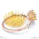 pin cushion yellow natural diamond bubble drop side stone round cut engagement ring rose gold with 9k rose gold metal and round shape diamond