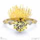 pin cushion yellow lab grown diamond bubble drop side stone round cut engagement ring yellow gold with 9k yellow gold metal and round shape diamond