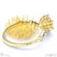 pin cushion yellow lab grown diamond bubble drop side stone round cut engagement ring yellow gold with 9k yellow gold metal and round shape diamond