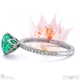 blushing bride fynbos garnet high set engagement ring white gold with 9k white gold metal and round shape diamond