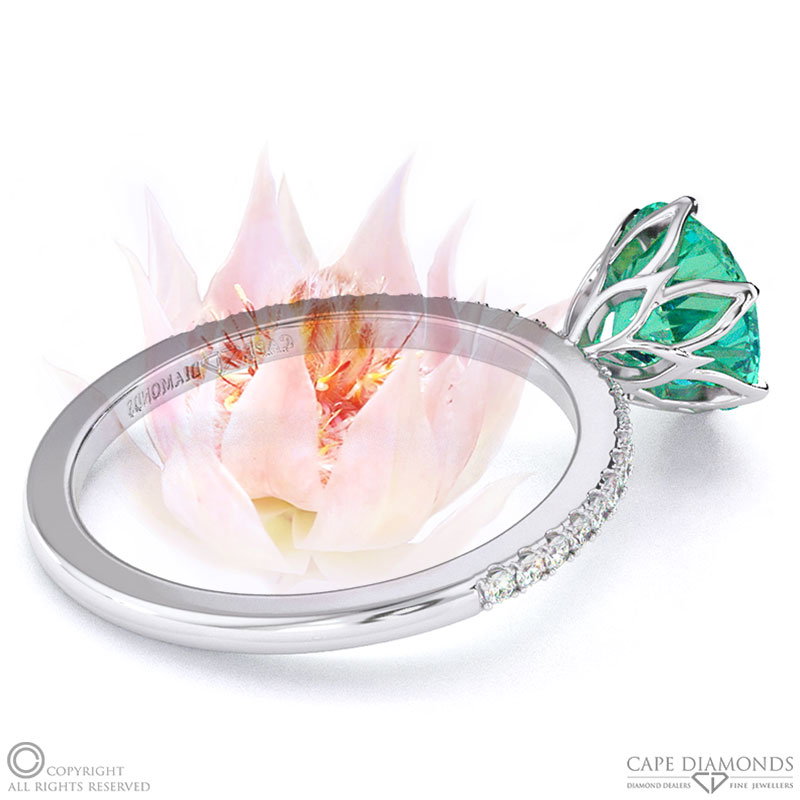 Blushing Bride Fynbos Tourmaline High Set Engagement Ring White Gold