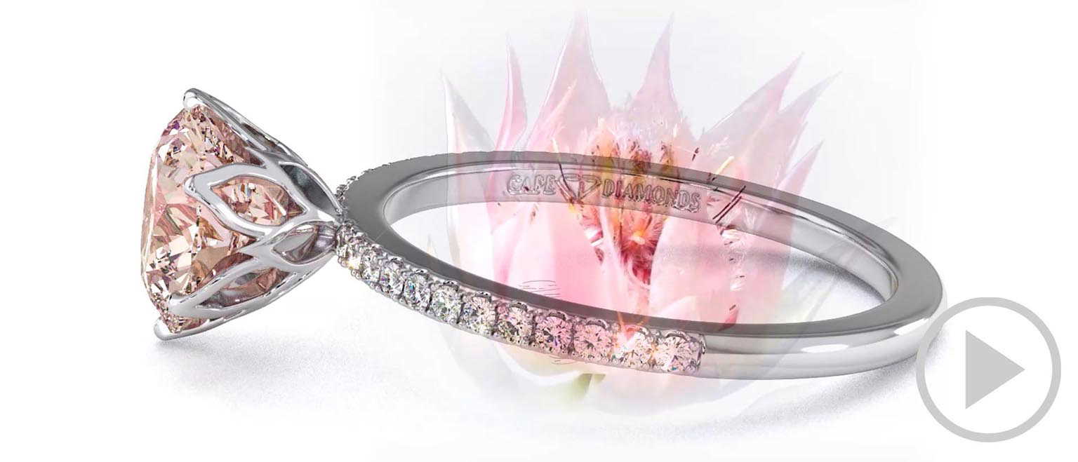Blushing Bride Fynbos Pink Natural Diamond High Set Engagement Ring White Gold top video