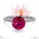 blushing bride fynbos spinel high set engagement ring platinum with platinum metal and round shape diamond