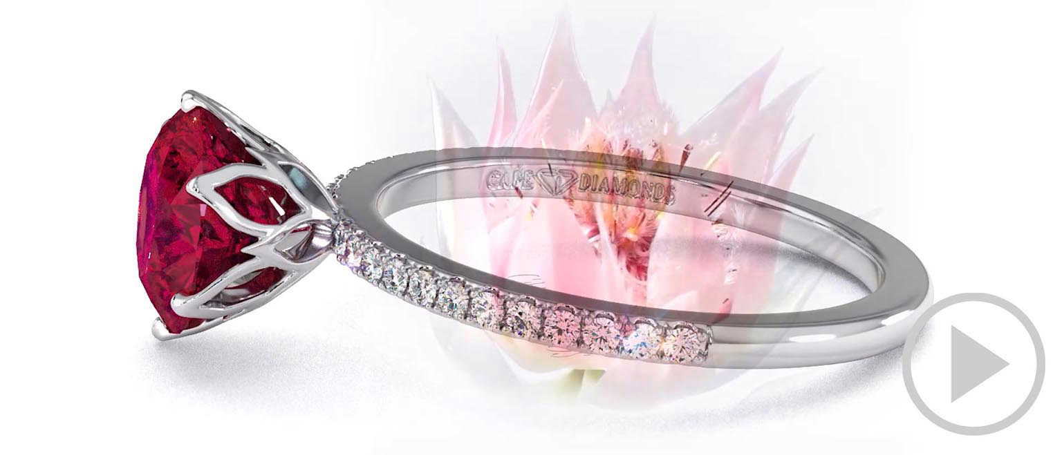 Blushing Bride Fynbos Spinel High Set Engagement Ring Platinum top video