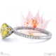 blushing bride fynbos yellow lab grown diamond high set engagement ring white gold with 9k white gold metal and round shape diamond