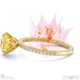 blushing bride fynbos yellow lab grown diamond high set engagement ring yellow gold with 18k yellow gold metal and round shape diamond