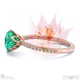 blushing bride fynbos flower emerald round cut engagement ring rose gold with 9k rose gold metal and round shape diamond