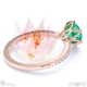blushing bride fynbos flower emerald round cut engagement ring rose gold with 9k rose gold metal and round shape diamond