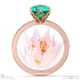 blushing bride fynbos flower emerald round cut engagement ring rose gold with 9k rose gold metal and round shape diamond