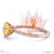 blushing bride fynbos flower yellow lab grown diamond round cut engagement ring rose gold with 9k rose gold metal and round shape diamond