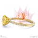blushing bride fynbos flower yellow lab grown diamond round cut engagement ring yellow gold with 18k yellow gold metal and round shape diamond
