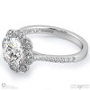 Floral Flower Halo Natural Diamond Engagement Ring White Gold