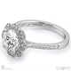 floral flower halo natural diamond engagement ring white gold with 9k white gold metal and round shape diamond