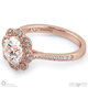 floral flower halo natural diamond engagement ring rose gold with 9k rose gold metal and round shape diamond