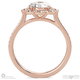 floral flower halo natural diamond engagement ring rose gold with 9k rose gold metal and round shape diamond