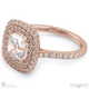 double halo natural diamond engagement ring rose gold with 18k rose gold metal and cushion shape diamond