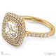 cushion cut natural diamond double halo engagement ring yellow gold with 9k yellow gold metal and cushion shape diamond