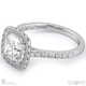 Princess Natural Diamond Halo Cathedral Natural Diamond Engagement Ring White Gold With Pavé Side Natural Diamonds