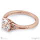 antique solitaire lab grown diamond engagment ring rose gold with 9k rose gold metal and round shape diamond