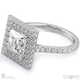 princess cut natural diamond double halo engagement ring white gold with 9k white gold metal and princess shape diamond