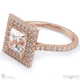 double halo natural diamond engagement ring rose gold with 18k rose gold metal and princess shape diamond