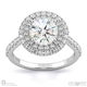 double halo natural diamond engagement ring white gold with 9k white gold metal and round shape diamond