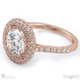 double halo lab grown diamond engagement ring rose gold with 18k rose gold metal and round shape diamond