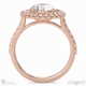double halo lab grown diamond engagement ring rose gold with 18k rose gold metal and round shape diamond
