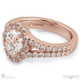 cluster split band oval halo lab grown diamond engagement ring rose gold with 9k rose gold metal and oval shape diamond